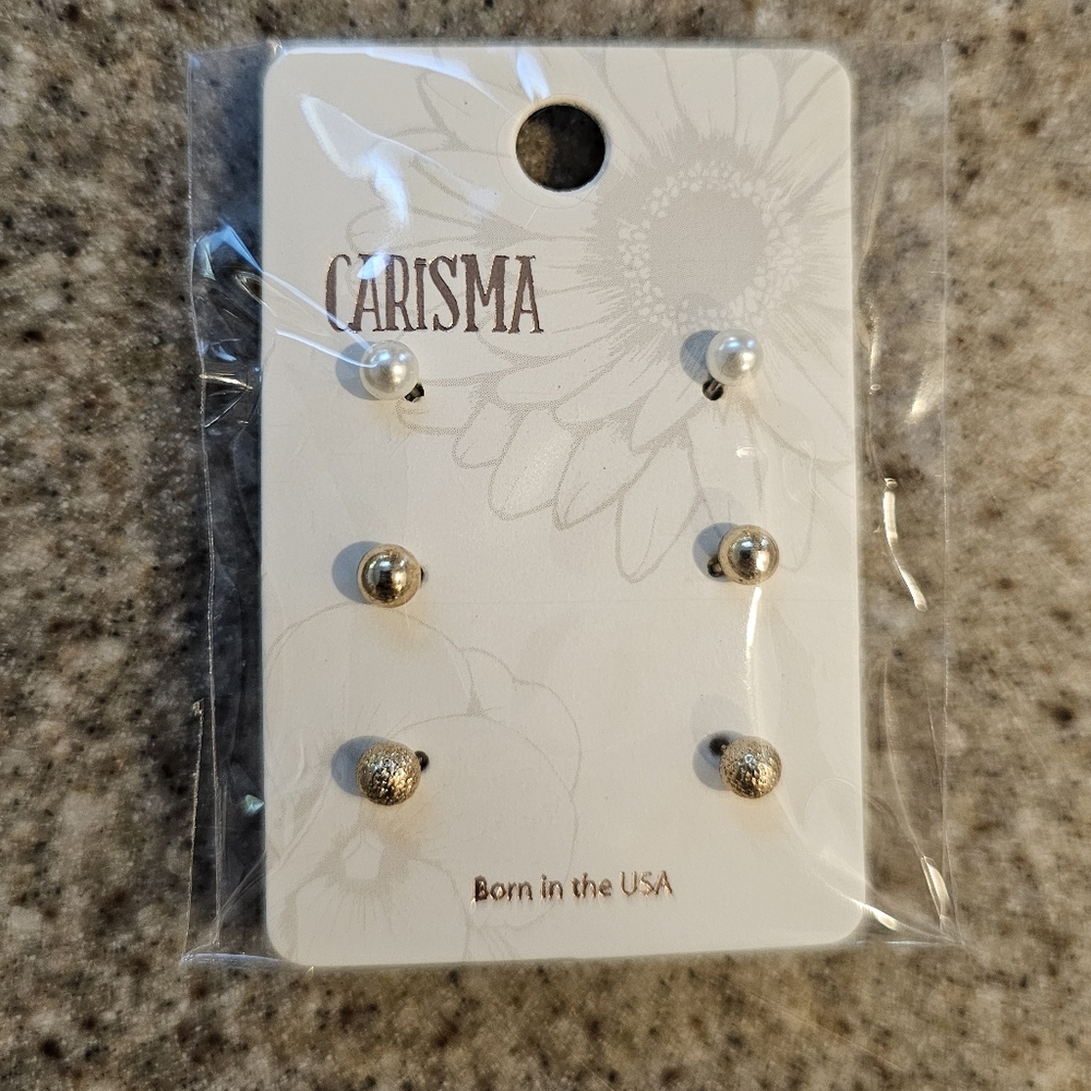NWT Carisma 3 Earring Stud Set